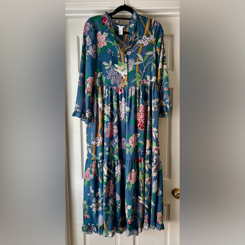 Floral Blue Maxi Dress
